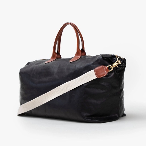 Clare V Handbags - Clare V Weekender Black Leather Rustic Trim NWT